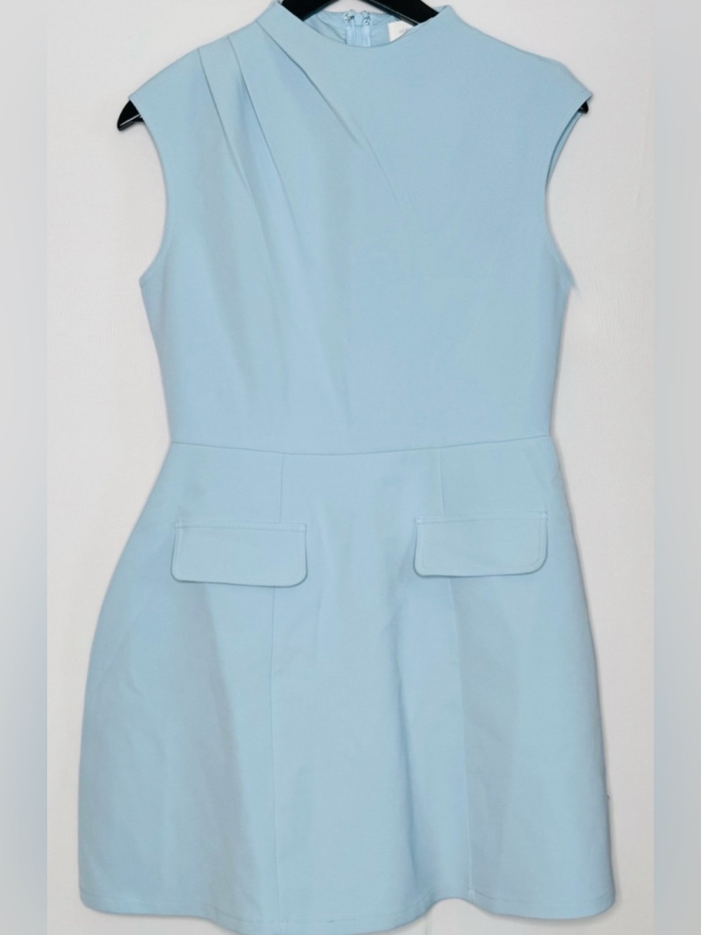 Here Comes the Sun Blue Mini Dress US M Mod Preppy Shift Pocket NWT